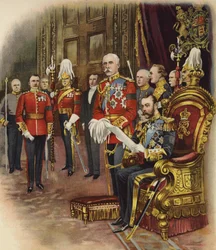 König George V hält seinen ersten Hof, Mai 1910